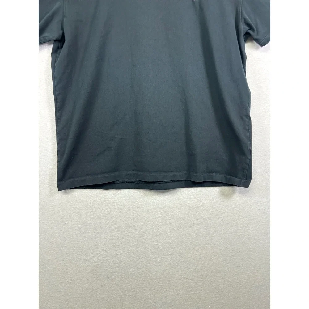 Polo Ralph Lauren V-Neck T-Shirt Men Medium Black Red Pony Logo Cotton Short Slv
